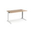 TR10 height settable straight desk 800mm deep - white frame