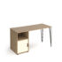 Tikal straight desk 1400mm x 600mm with hairpin leg and support pedestal with cupboard door