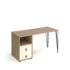 Tikal straight desk 1400mm x 600mm with hairpin leg and support pedestal with drawers