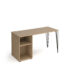 Tikal straight desk 1400mm x 600mm with hairpin leg and support pedestal