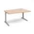 TR10 right hand wave desk - silver frame