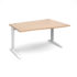 TR10 right hand wave desk - white frame