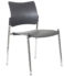 Unison four plastic meeting room chair with 4 leg frame - black with chrome frame