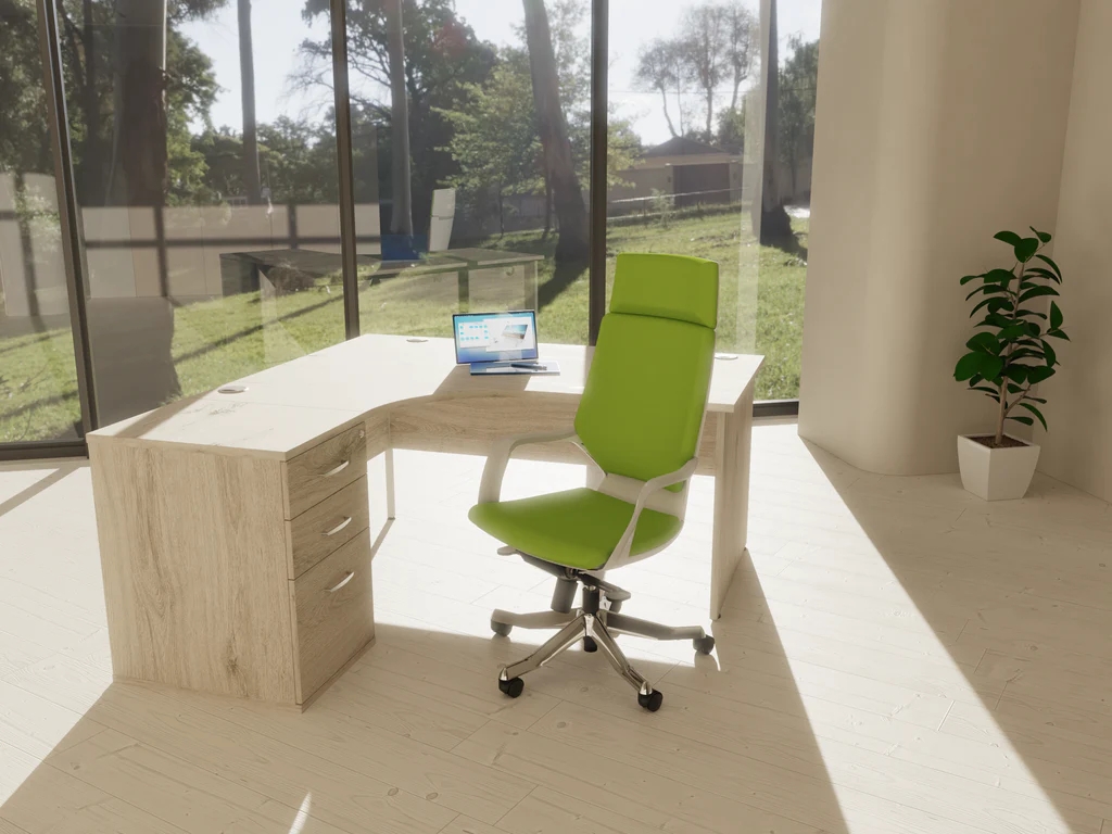 Impulse Right Panel End Crescent Desk Workstation - With 600mm Pedestal - Image 7