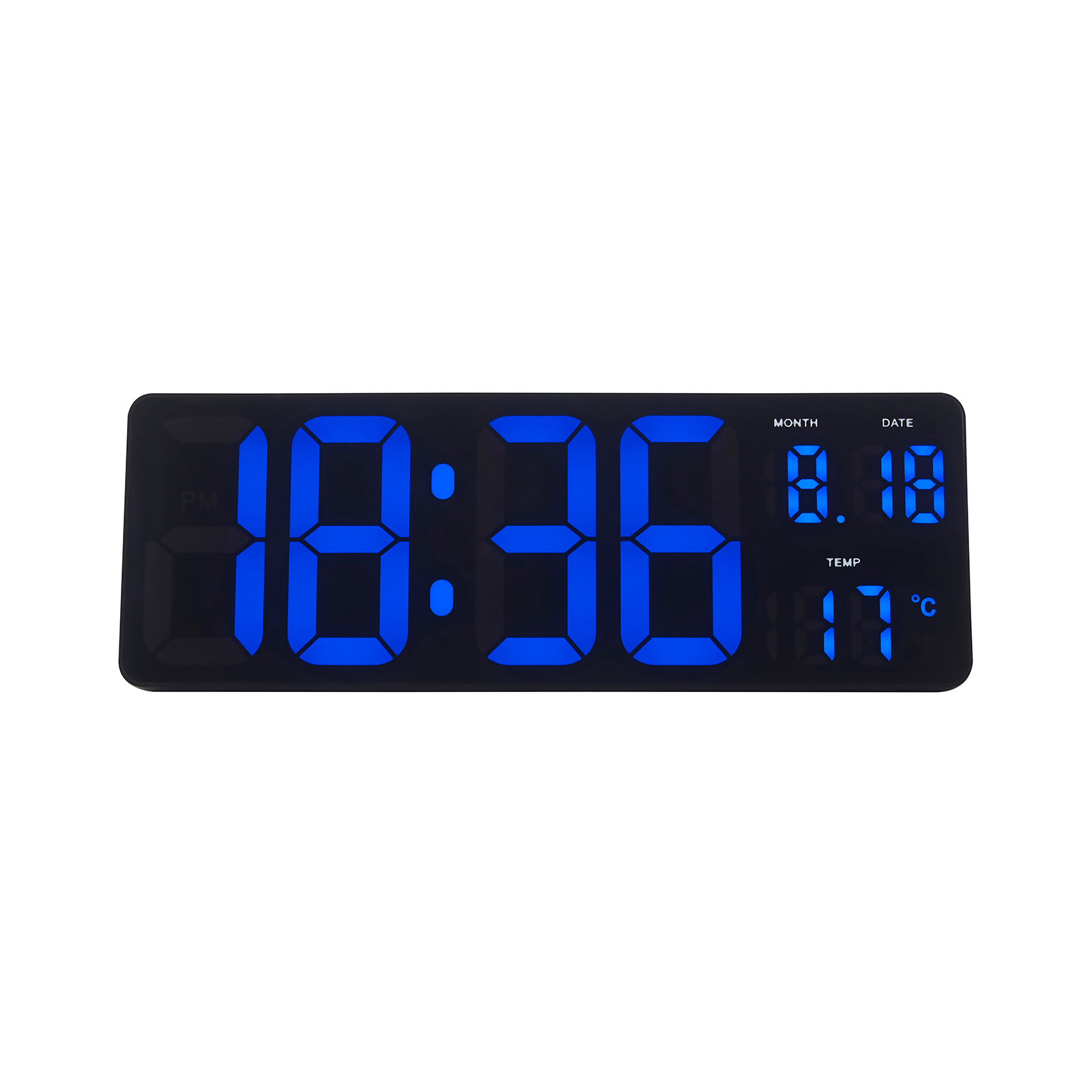 Zeneth digital LED multifunctional wall or table clock - Black