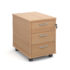 Mobile 3 drawer pedestal with silver handles 600mm deep